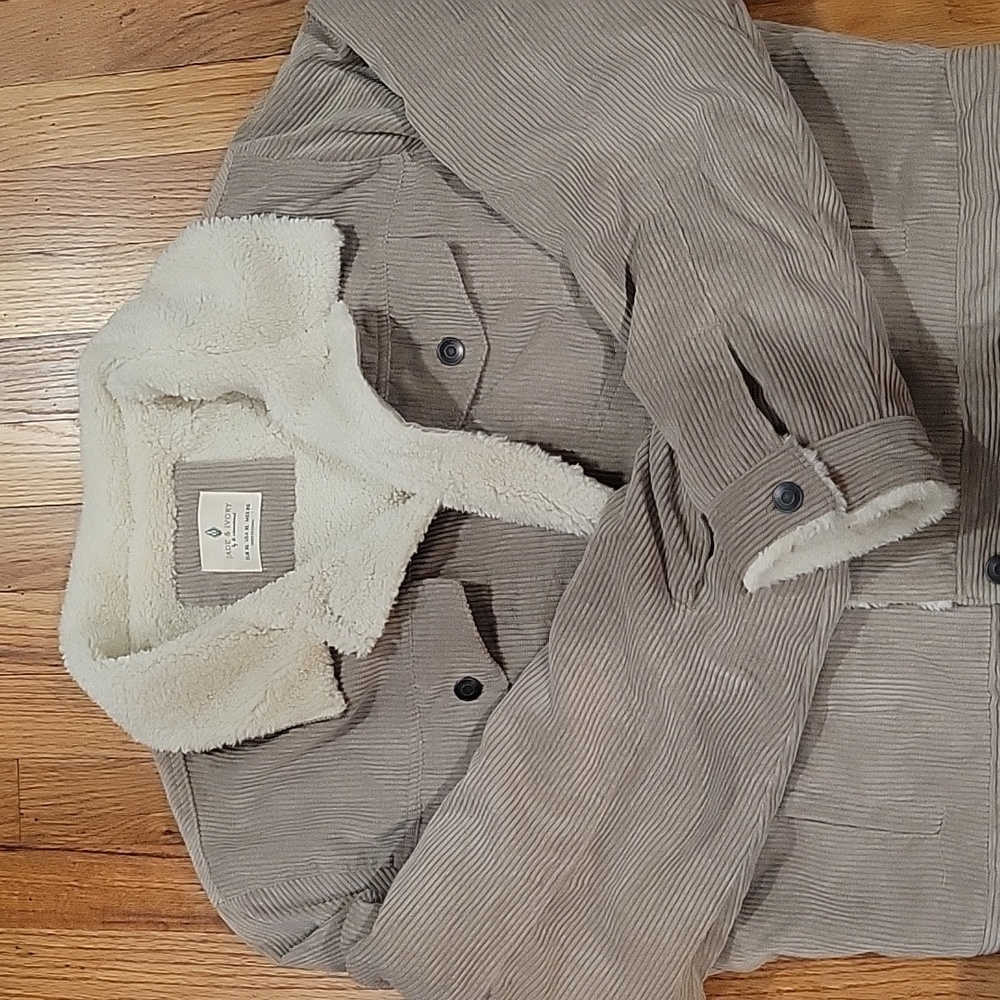 Jade & Ivory corduroy tan crop jacket
